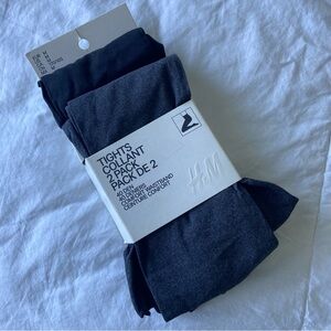 H&M Ladies Tights Duo - Black and Grey
